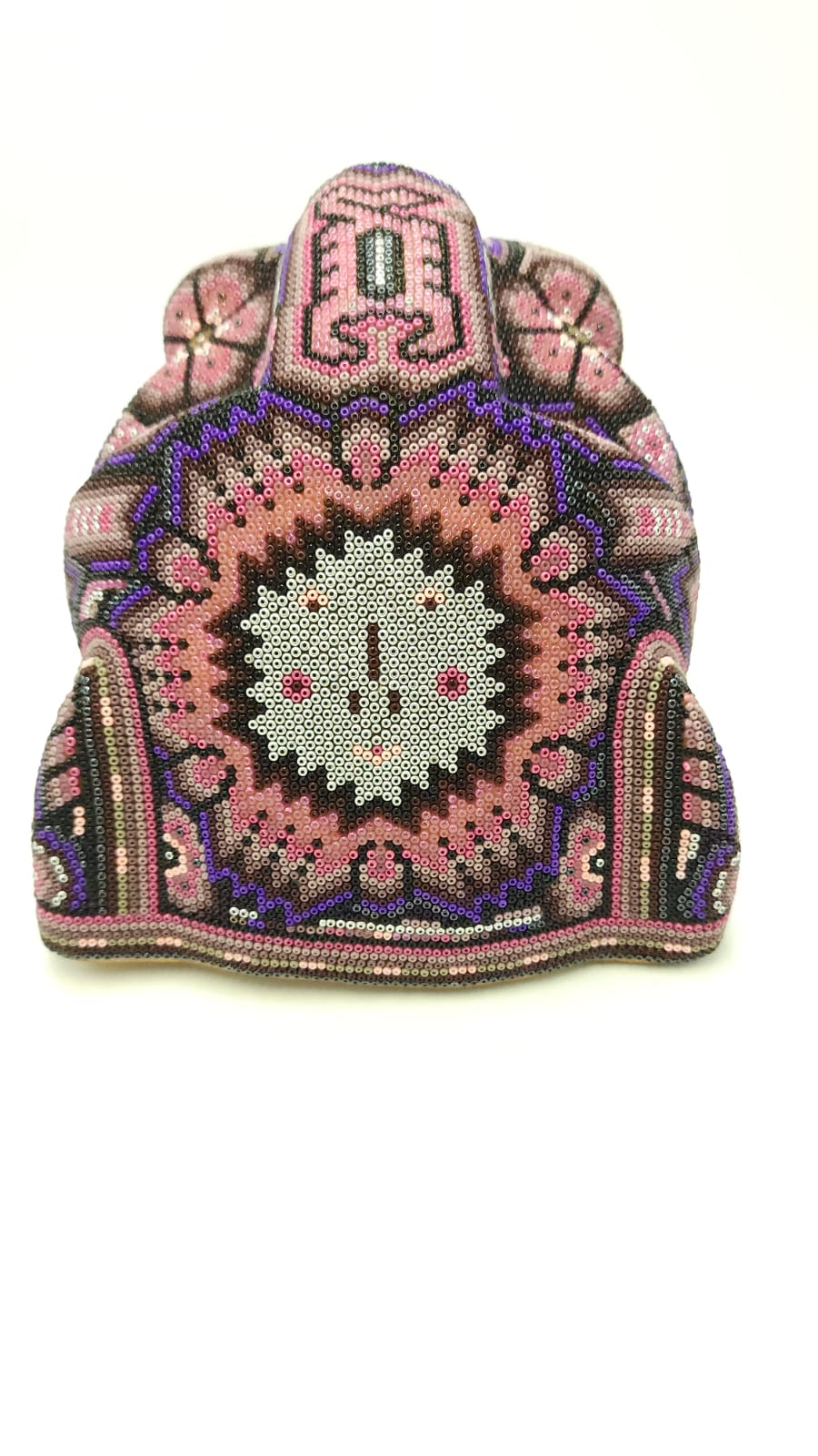 Huichol Hand Beaded Jaguar Head by Isandro Villa Lopez PP5978