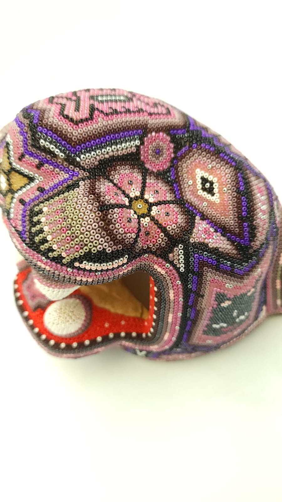 Huichol Hand Beaded Jaguar Head by Isandro Villa Lopez PP5978