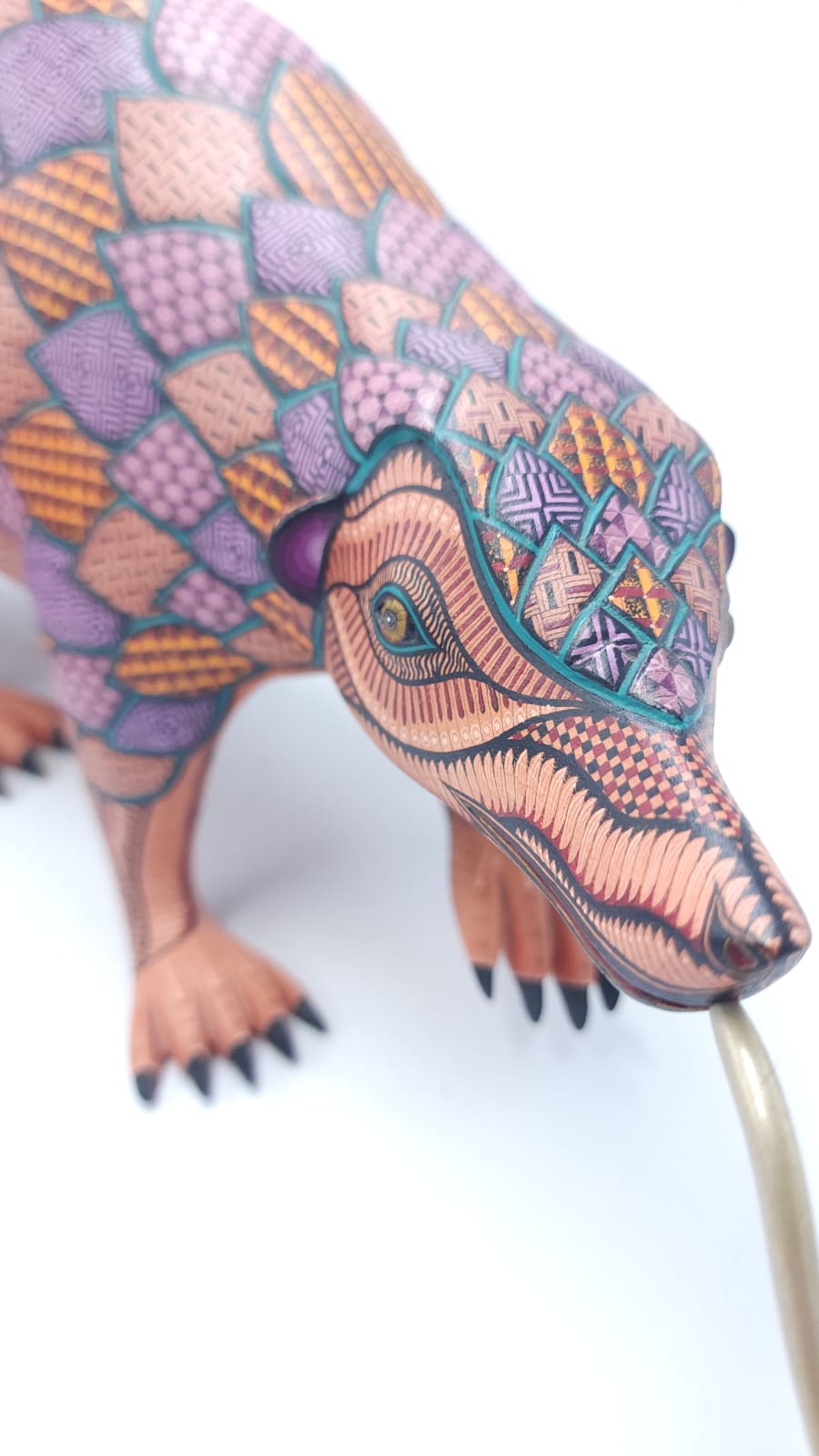 Oaxacan Wood Carving Pangolin By Jacobo y Maria Angeles PP6096