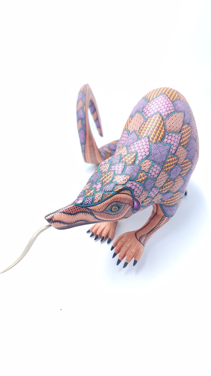 Oaxacan Wood Carving Pangolin By Jacobo y Maria Angeles PP6096