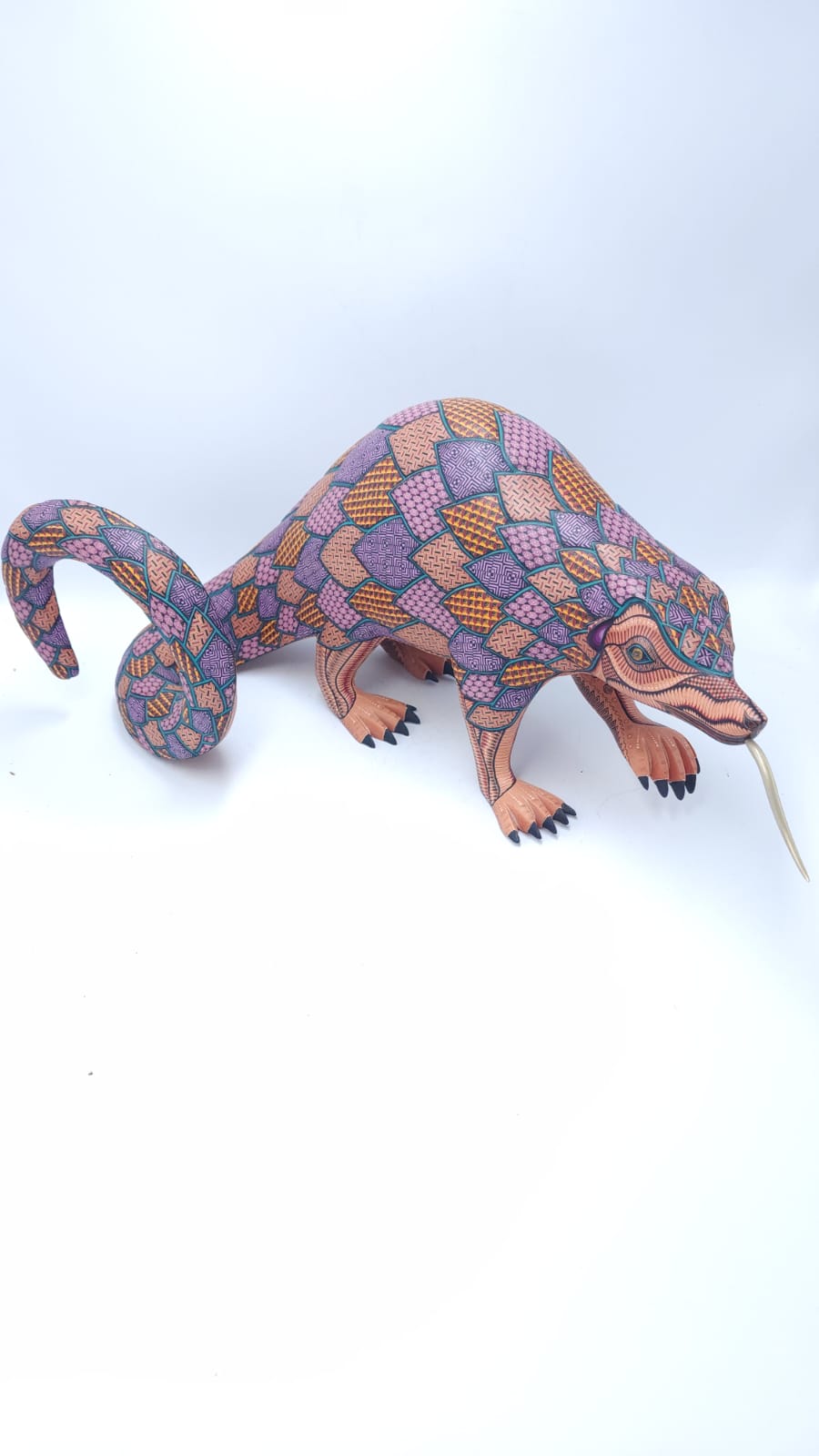Oaxacan Wood Carving Pangolin By Jacobo y Maria Angeles PP6096