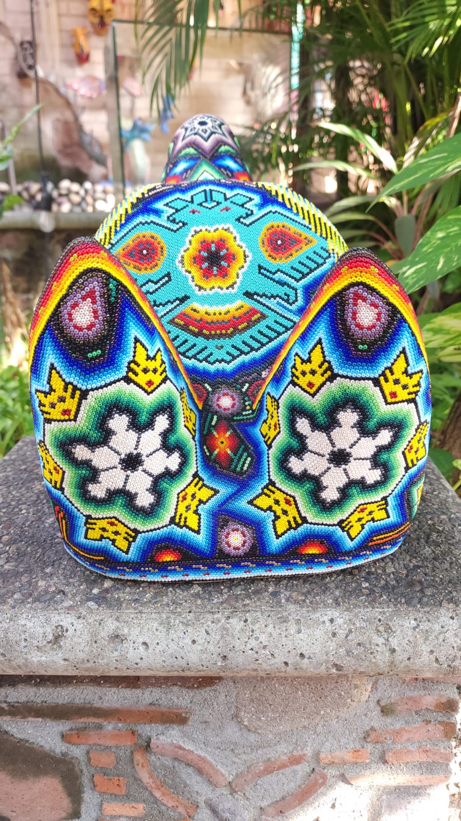 Huichol Hand Beaded Wolf Head By Morelia Lopez PP6150