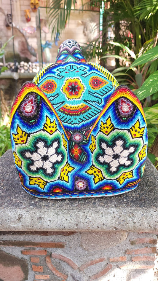 Huichol Hand Beaded Wolf Head By Morelia Lopez PP6150