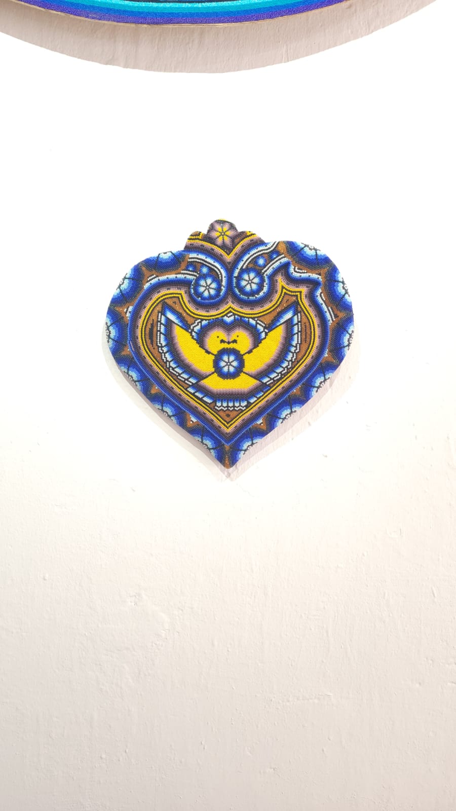 Huichol Hand Beaded Mexican Folk Art Heart By Santos Bautista PP6171