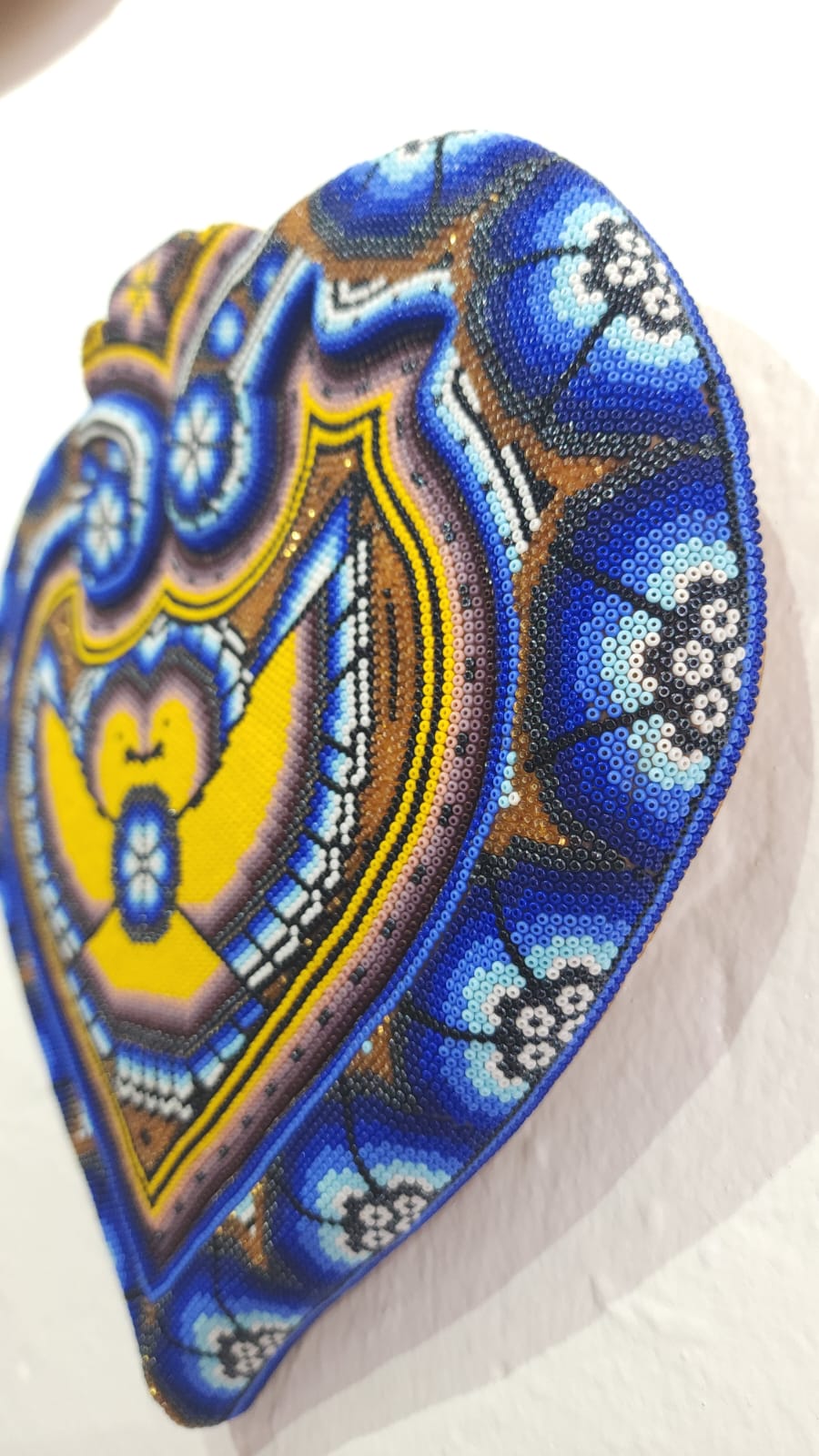 Huichol Hand Beaded Mexican Folk Art Heart By Santos Bautista PP6171