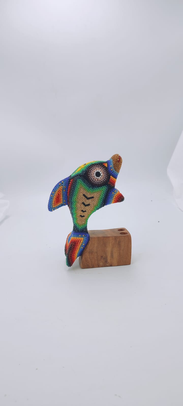 Huichol Hand Beaded Mexican Folk Art Dolphin by Mayola Villa PP6225