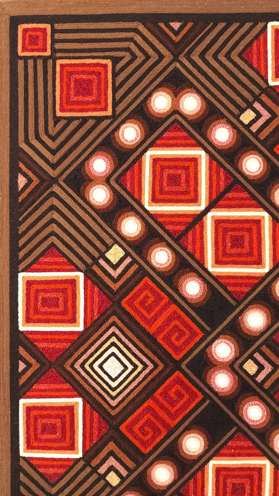 Huichol Indian Mexican Folk Art Yarn Painting Excelente Castro PP6262
