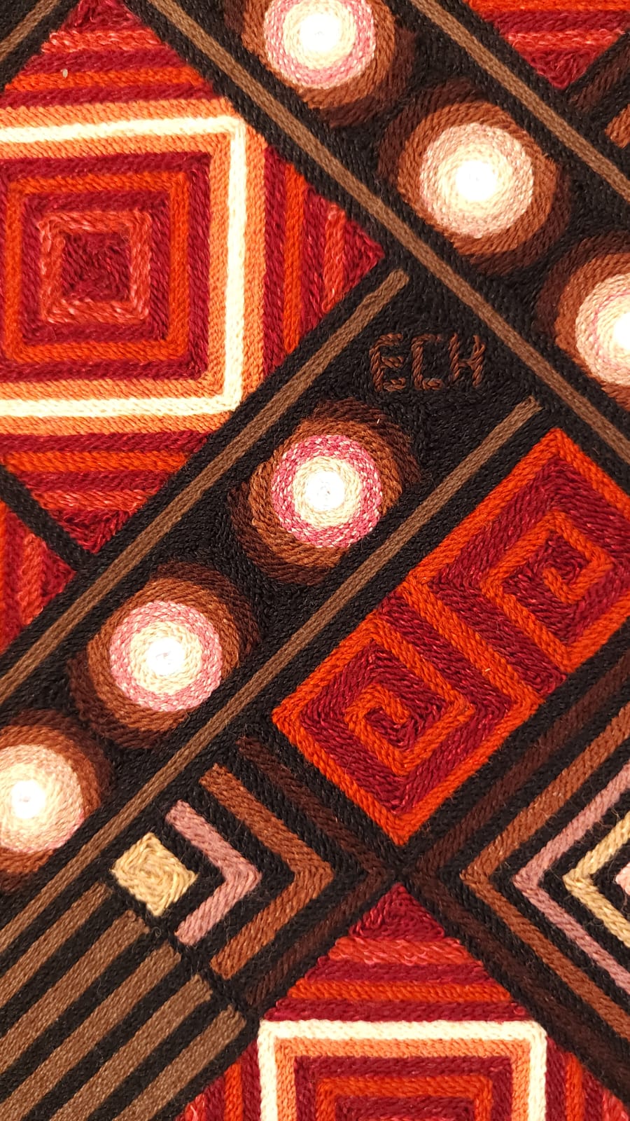 Huichol Indian Mexican Folk Art Yarn Painting Excelente Castro PP6262