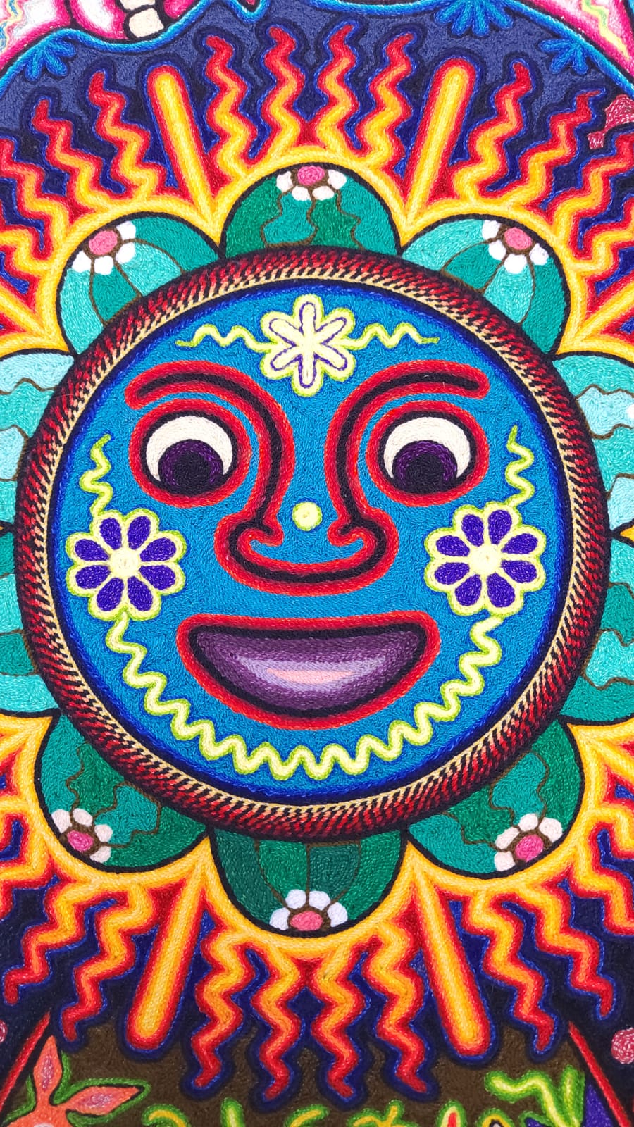 Pintura de hilo de indio huichol por Luis Castro PP6265
