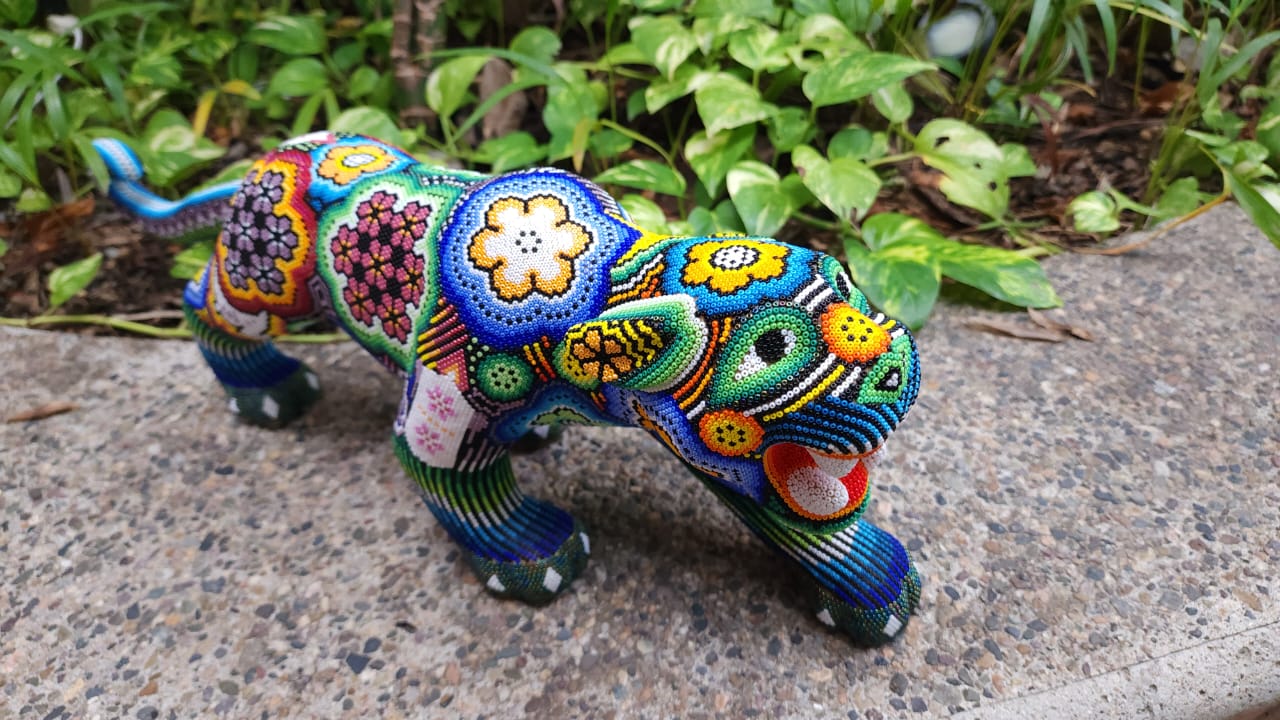 Huichol Art Jaguar Figurine