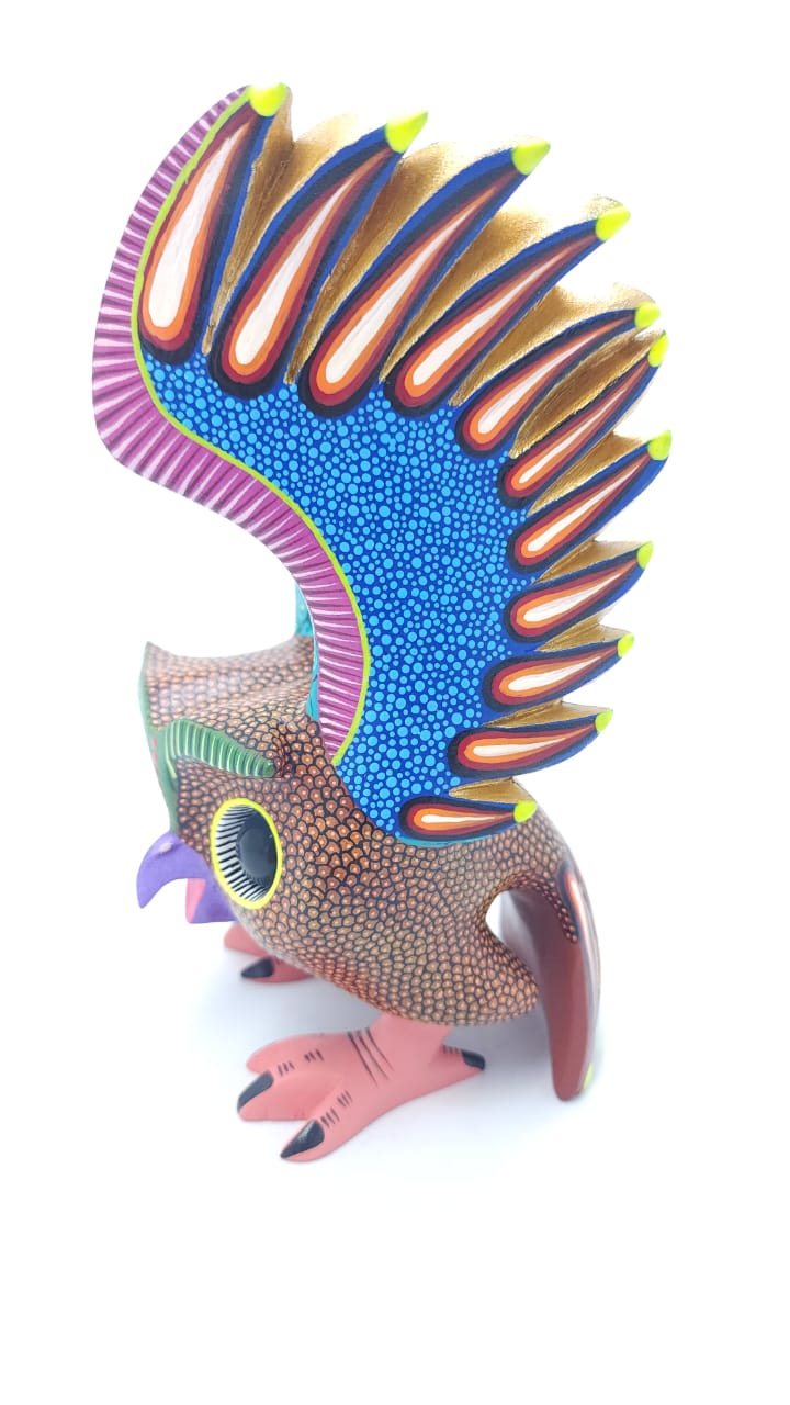 Owl Great Mexican Oaxacan Wood Carving Tona Alebrije By Isaac Fabian PP6673