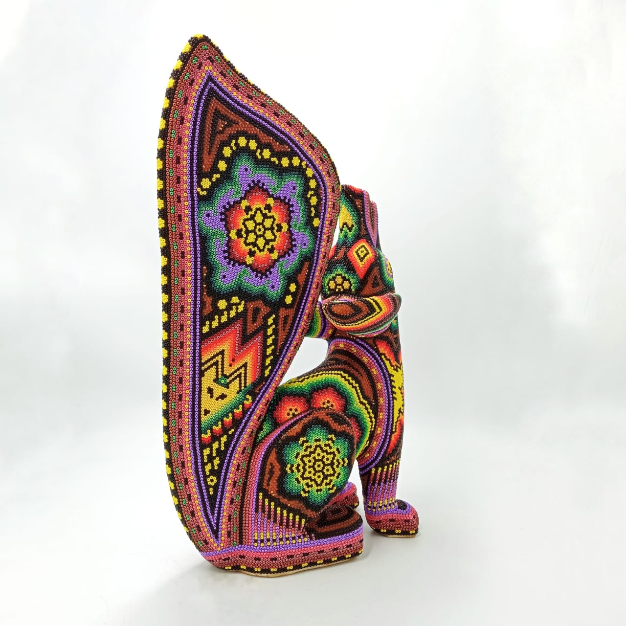 Huichol Hand Beaded Coyote By Santos Bautista PP6714