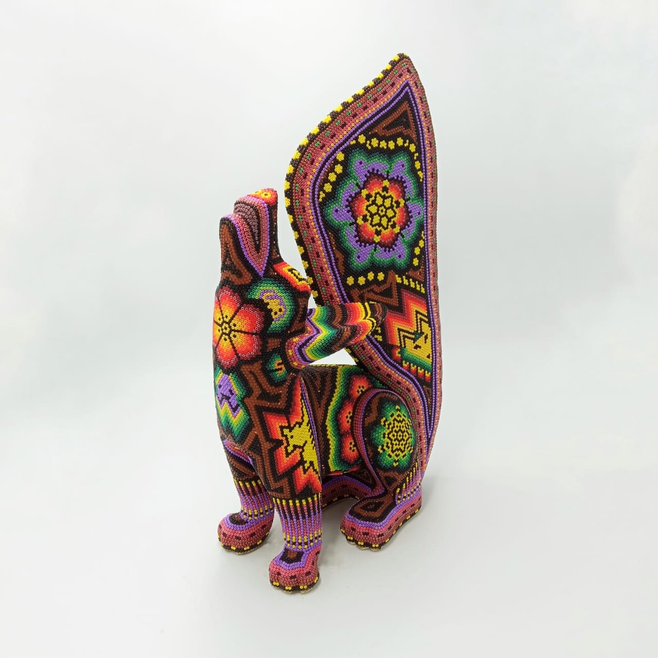 Huichol Hand Beaded Coyote By Santos Bautista PP6714