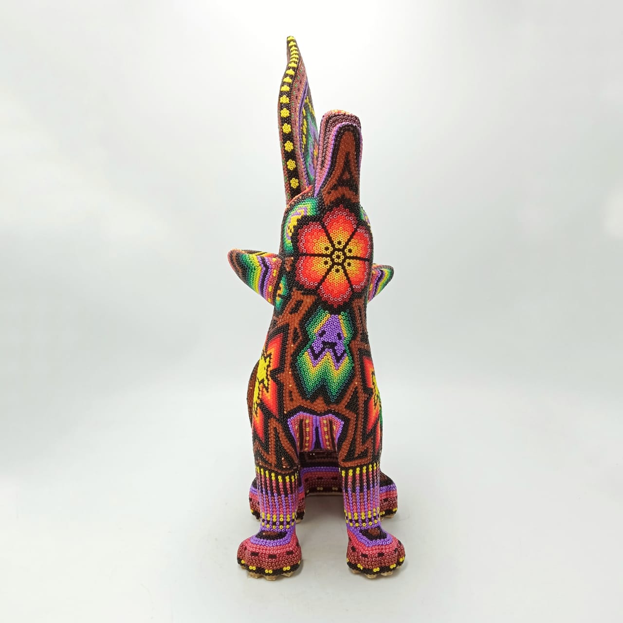 Huichol Hand Beaded Coyote By Santos Bautista PP6714