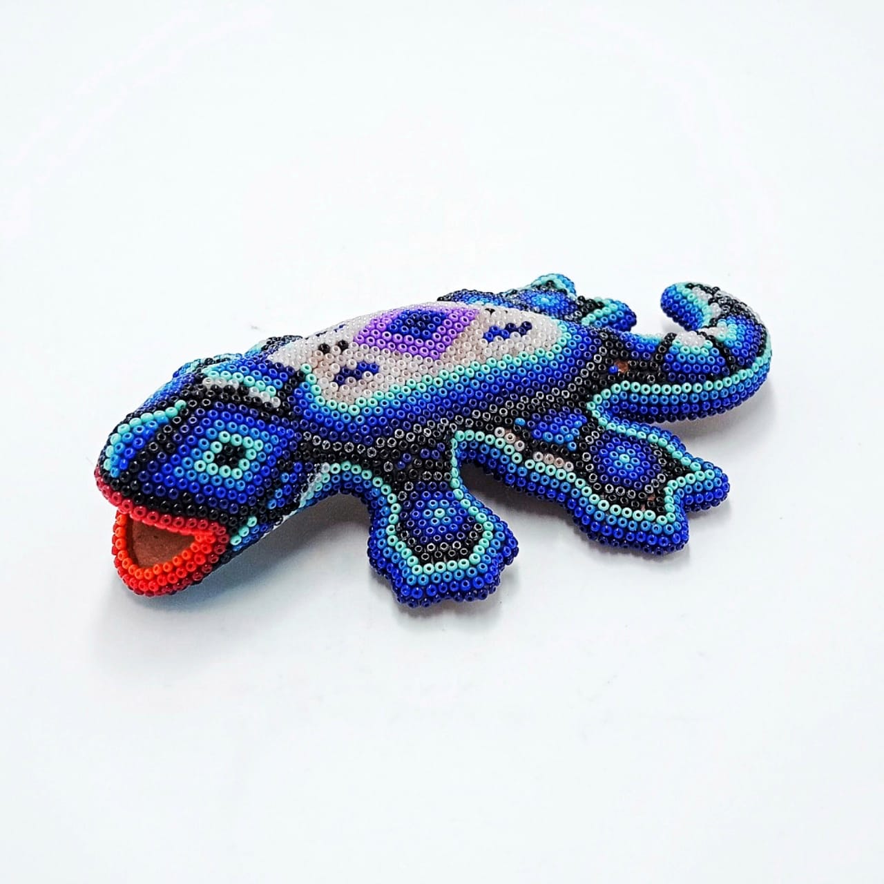 Huichol Indian Hand Beaded Geco By Honorio Villa Lopez PP6882