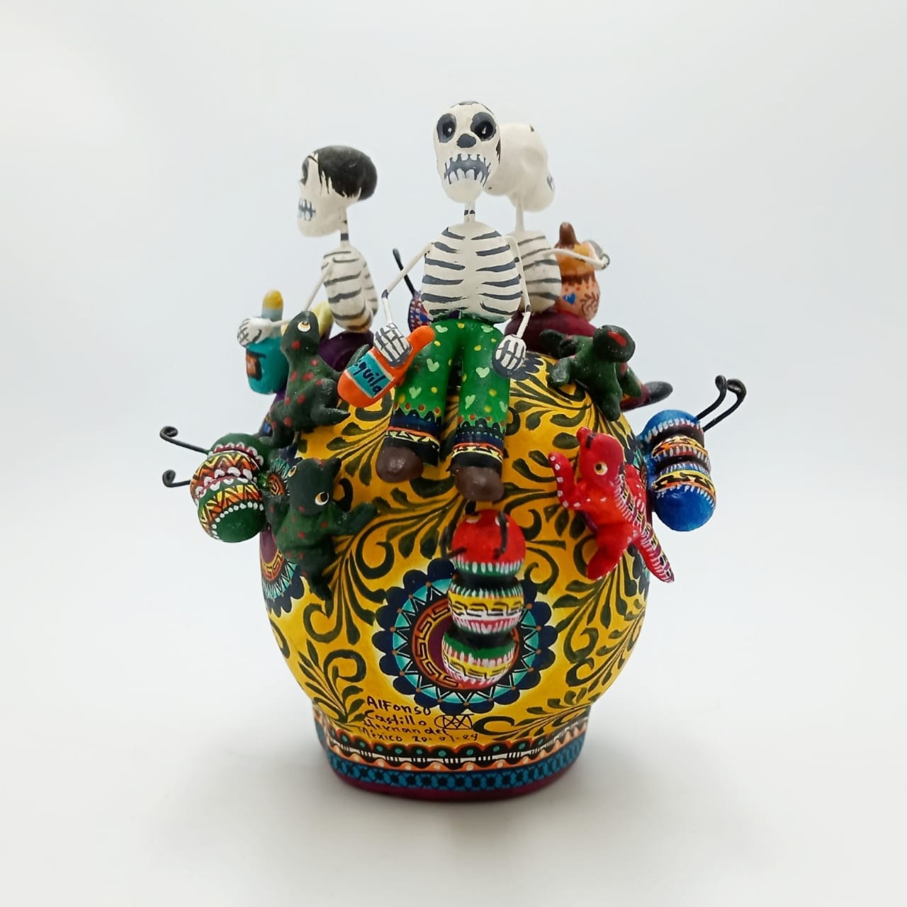 Day Of The Dead Ceramics Skeleton Human Skull By Alfonso Castillo PP6894