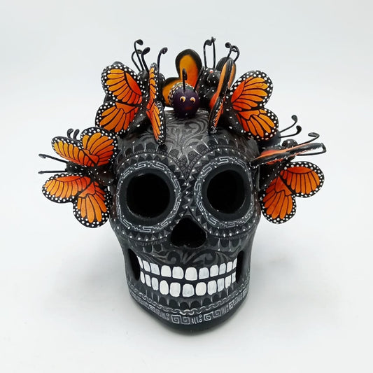 Day Of The Dead Ceramics Monarcas Human Skull By Alfonso Castillo PP6896