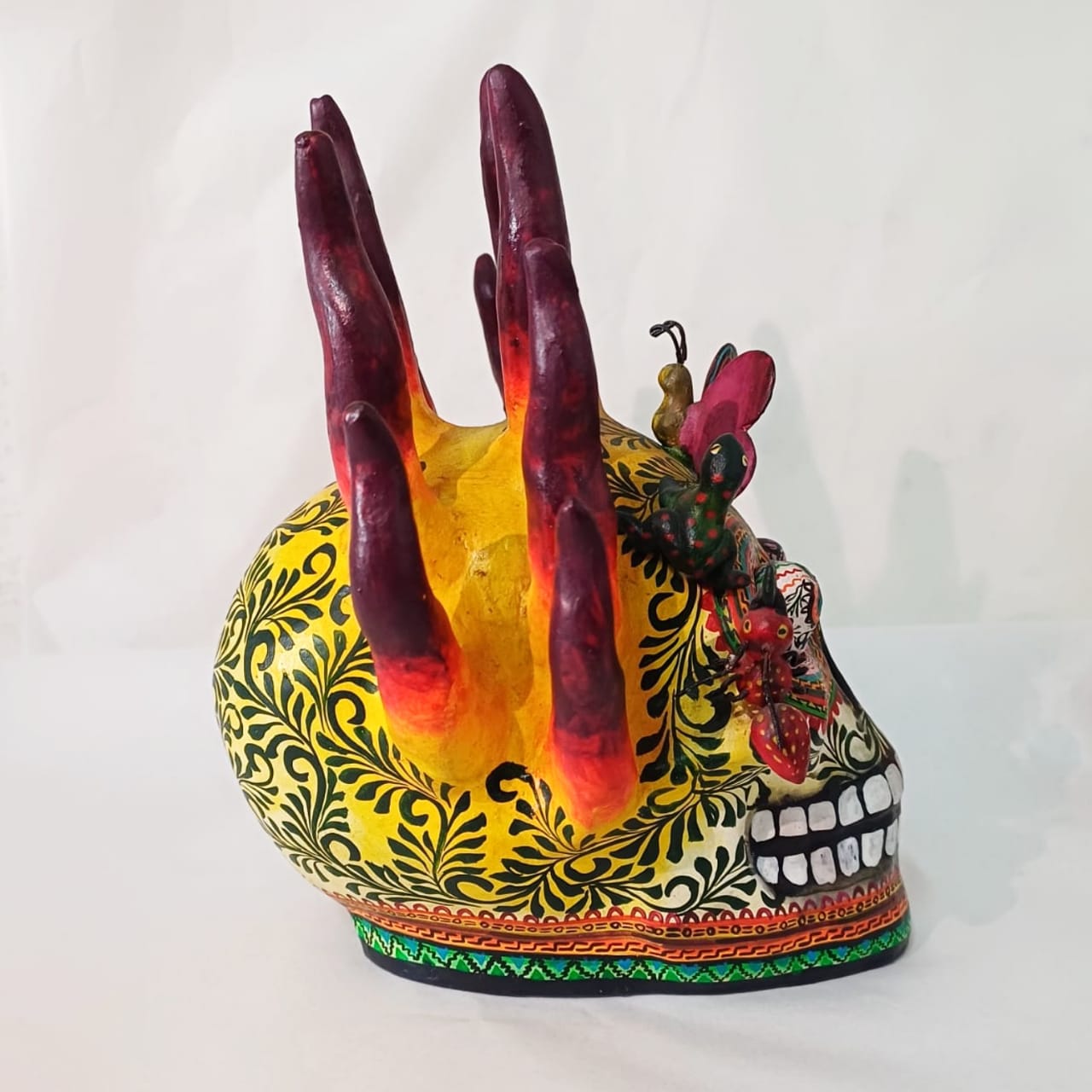 Day Of The Dead Ceramics Fire Skull By Alfonso Castillo PP6776