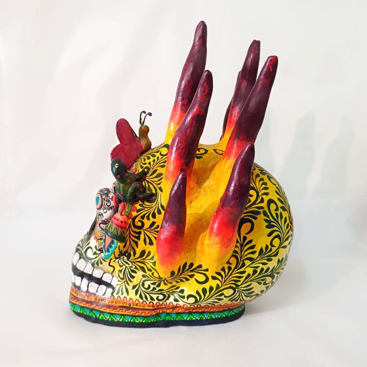 Day Of The Dead Ceramics Fire Skull By Alfonso Castillo PP6776