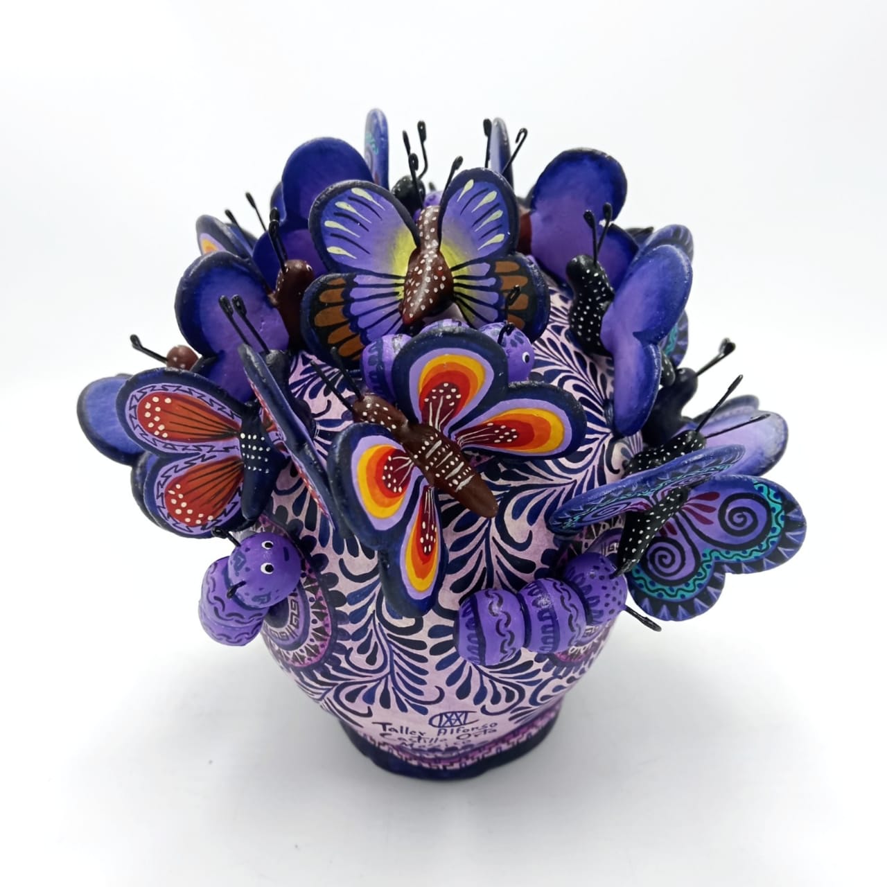 Day Of The Dead Ceramics Butterflys Human Skull By Alfonso Castillo PP6992