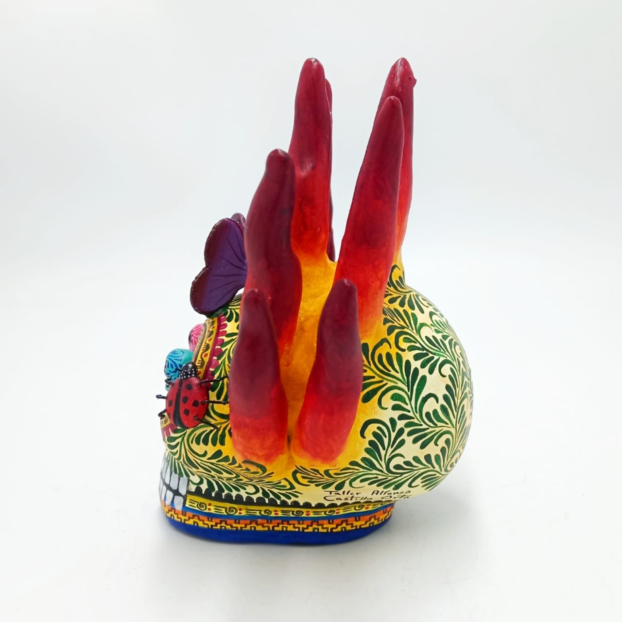 Day Of The Dead Ceramics Fire Skull By Alfonso Castillo PP6988