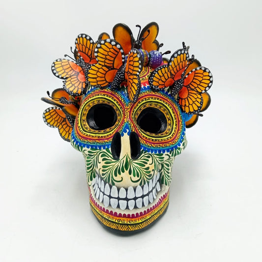 Day Of The Dead Ceramics Monarcas Human Skull By Alfonso Castillo PP6985