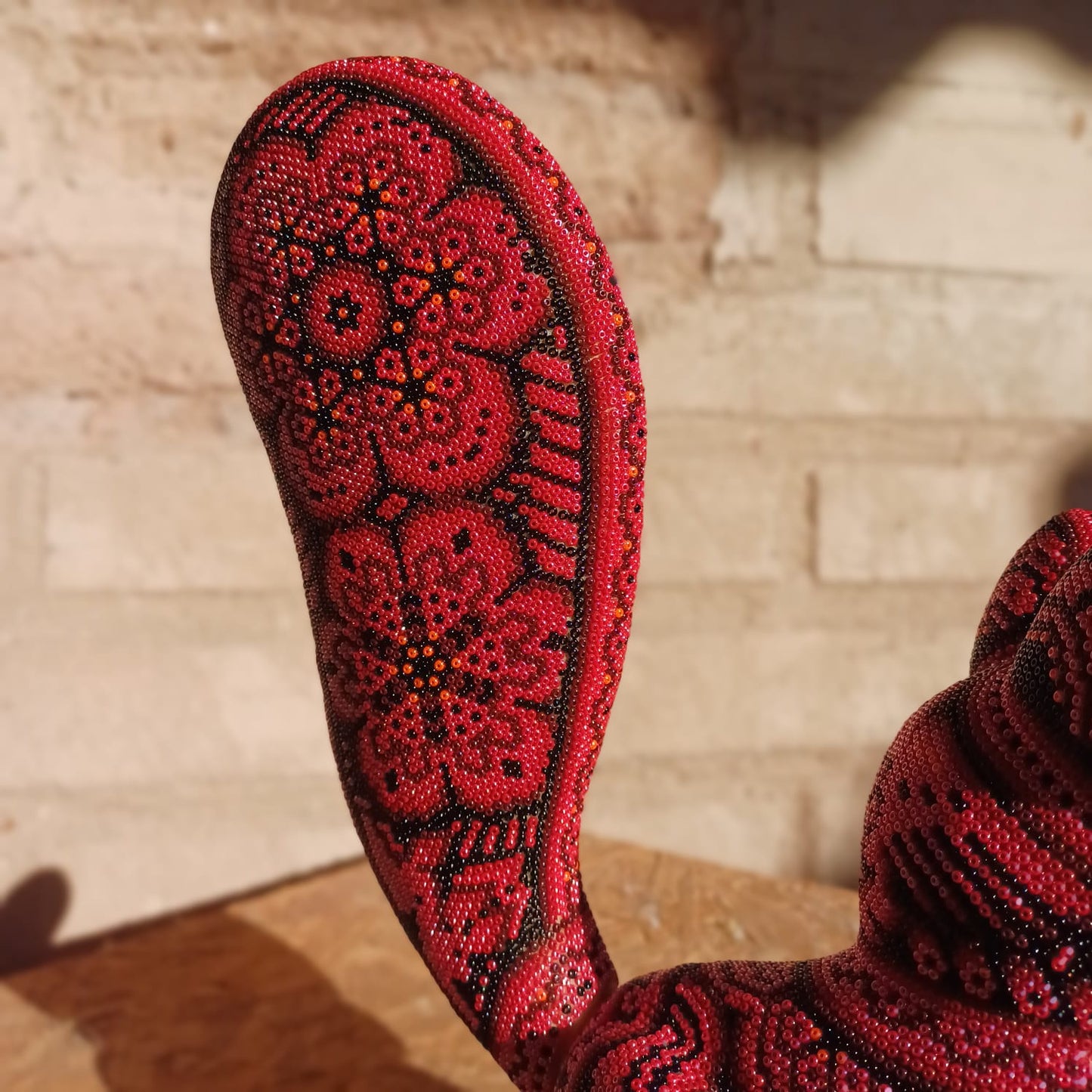 Hand Beaded Huichol Indian Mexican Folk Art Lemur By Morelia Lopez PP6976