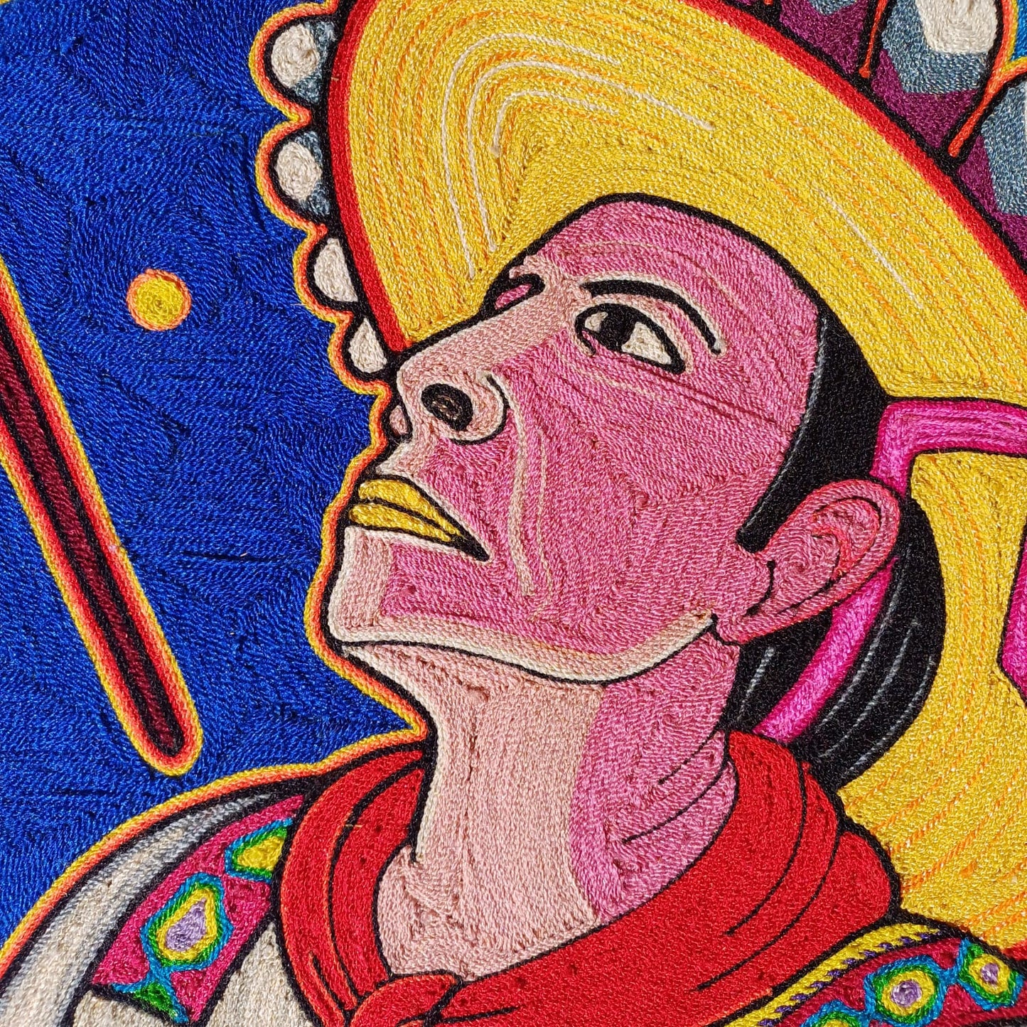 Huichol Mexican Folk Art Yarn Painting by Neikame PP7026