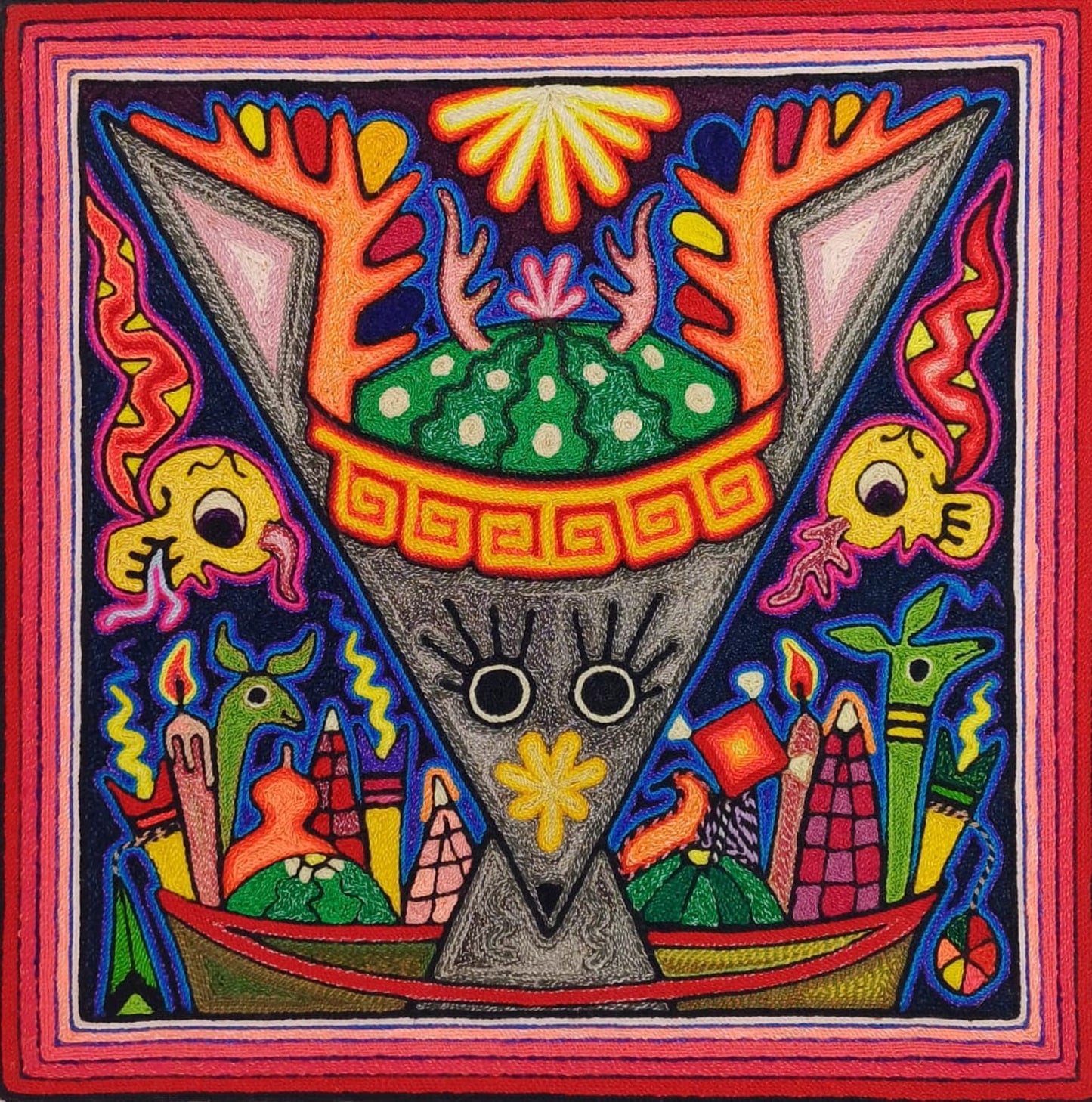 Paint Yarn huichol Indian Yarn By Luis Castro PP7030