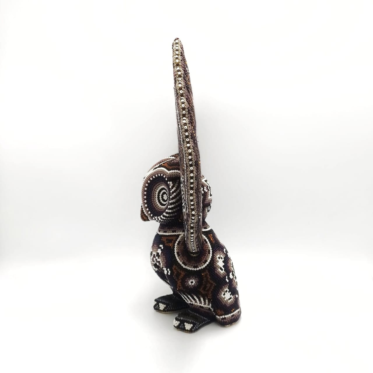 Huichol Hand Beaded Owl By Santos Bautista PP7042