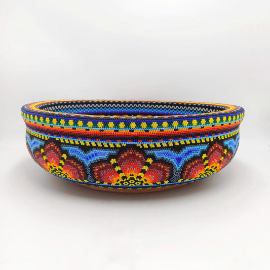 Huichol Hand Beaded Platter By Santos Bautista PP7047