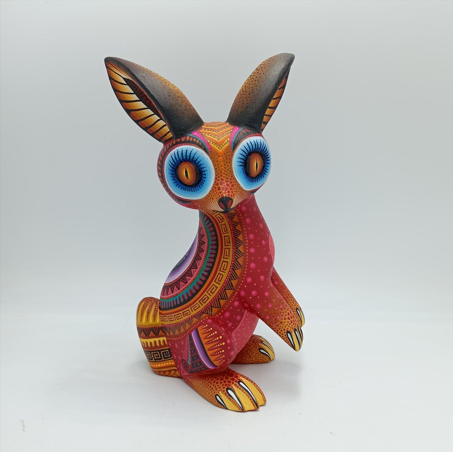Mexican Oaxacan Wood Carving Rabbit By Julia Fuentes PP7734