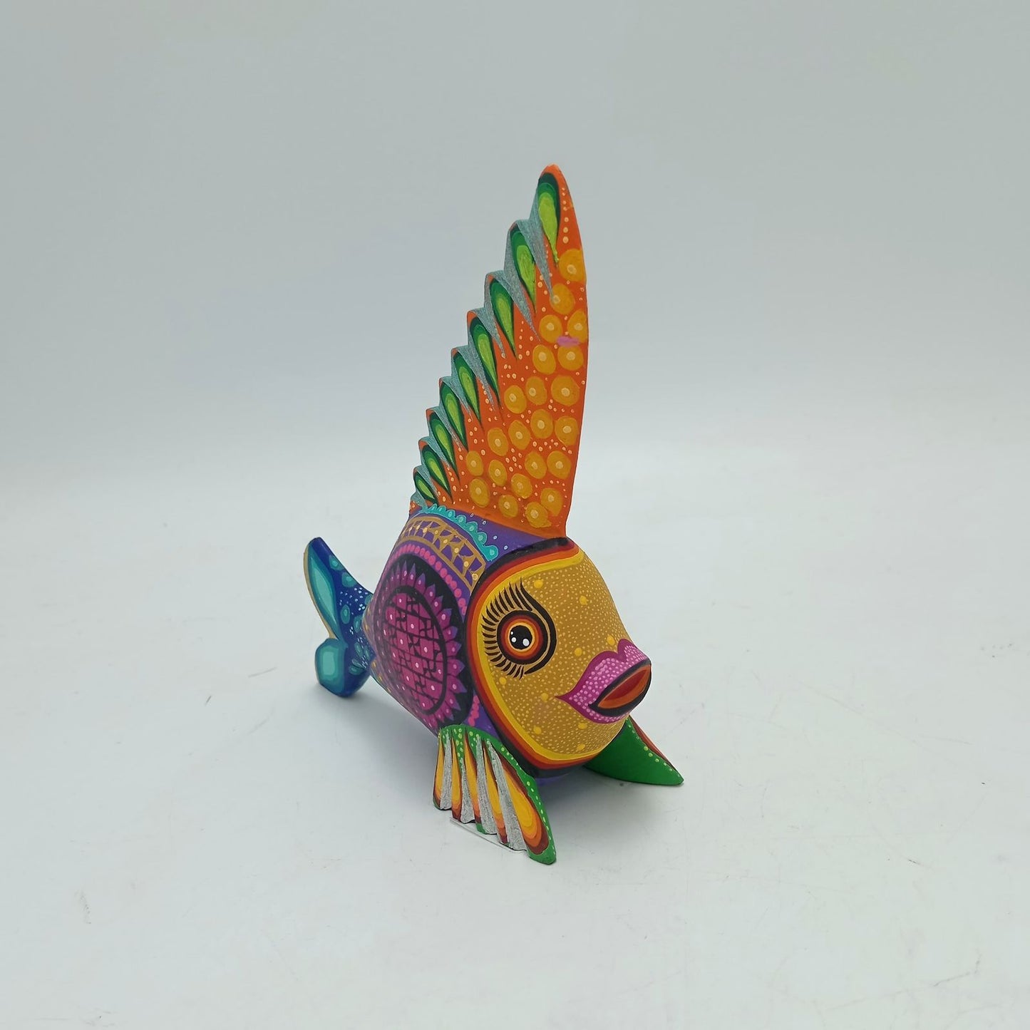 Mexican Oaxacan Wood Carving Fish By Ivan Fuentes PP7784