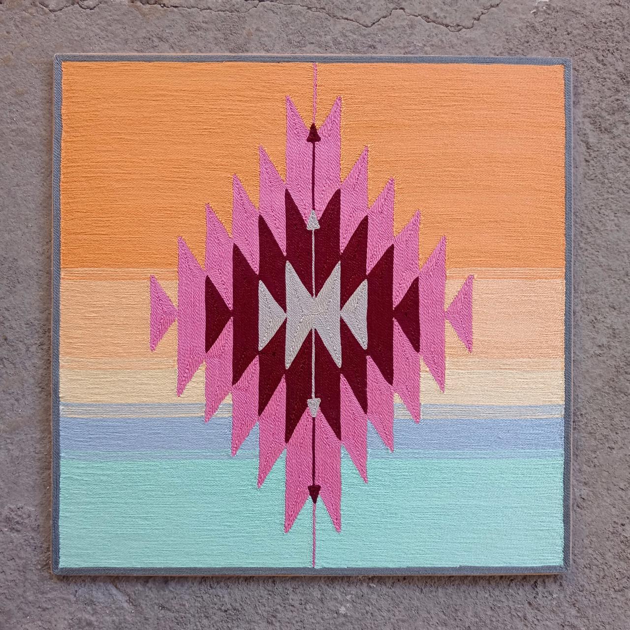 Huichol Yarn Painting Mexican Folk Art By Alfredo Meraz Reyna PP7962