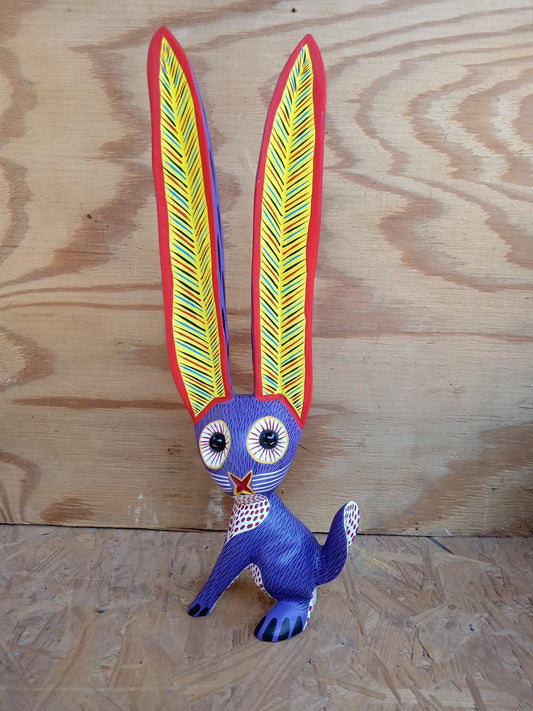 Oaxacan Wood Carving Rabbit By Arsenio Morales PP8099