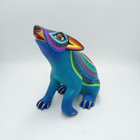 Mexican Oaxacan Wood Carving Beaver By Julia Fuentes PP8105