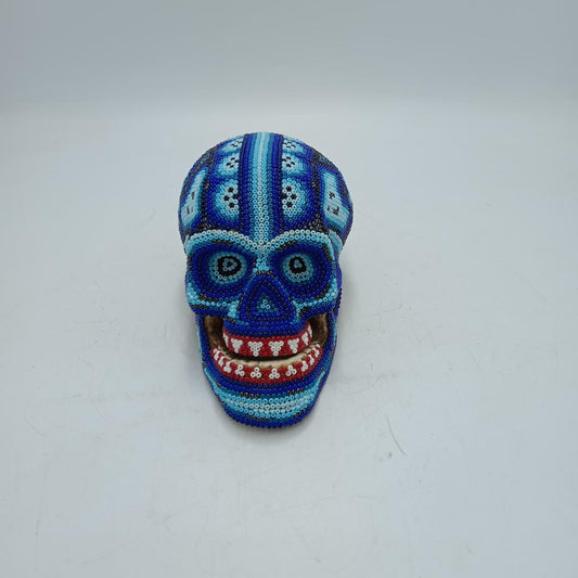 Huichol Hand Beaded Human Skull By Mayola Villa Lopez PP8116