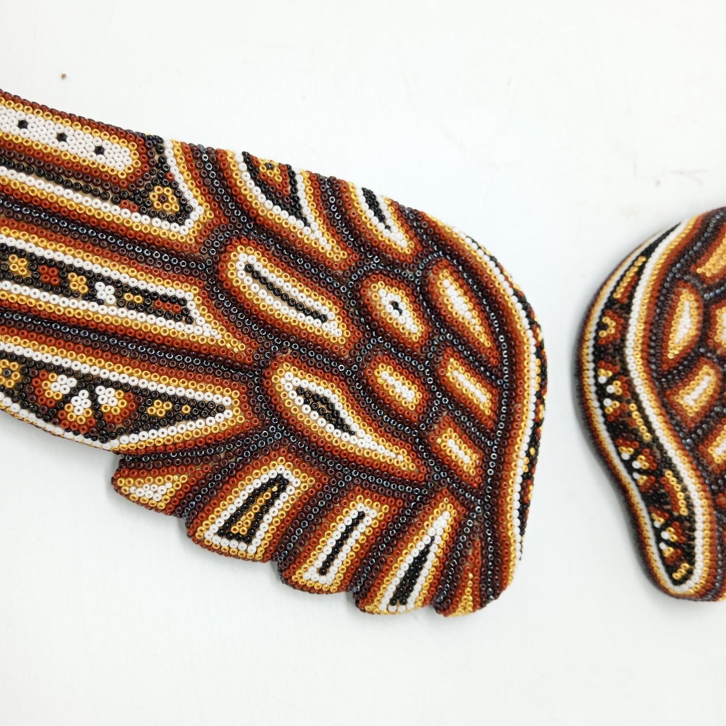Mexican Huichol Hand Beaded Art, Pair of Wings By Isandro Villa Lopez PP8181