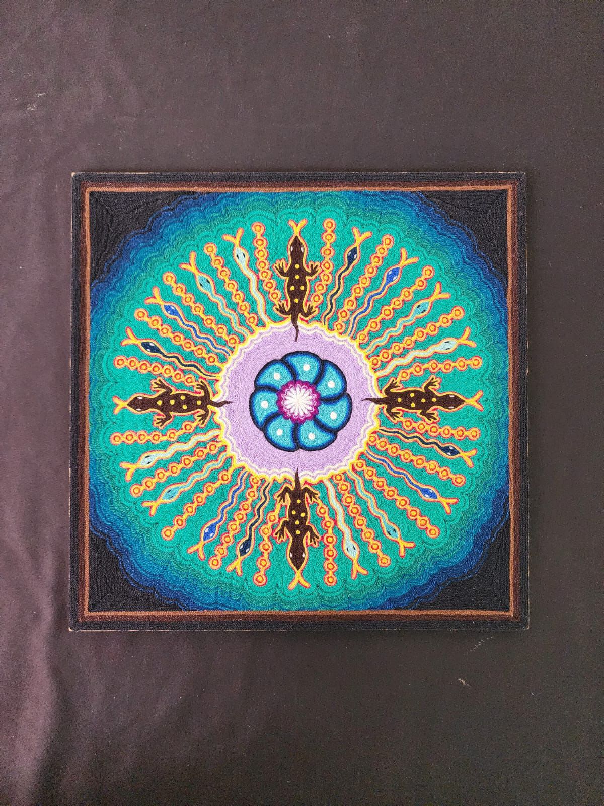 Huichol Indian Yarn Painting by Samuel Hernandez PP8378