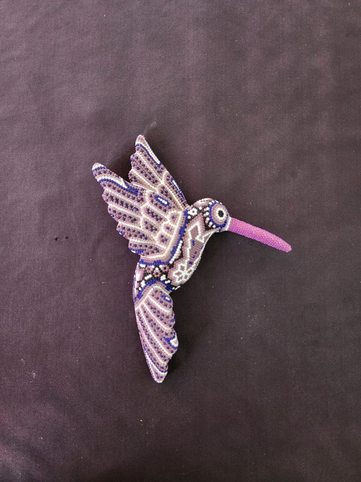 Mexican Huichol Hand Beaded Hummingbird By Isandro Villa Lopez PP8390
