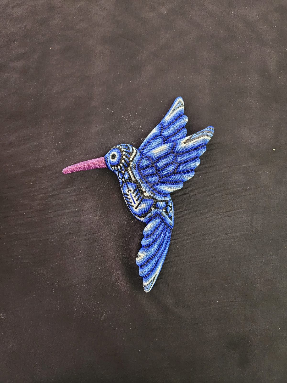 Mexican Huichol Hand Beaded Hummingbird By Isandro Villa Lopez PP8397