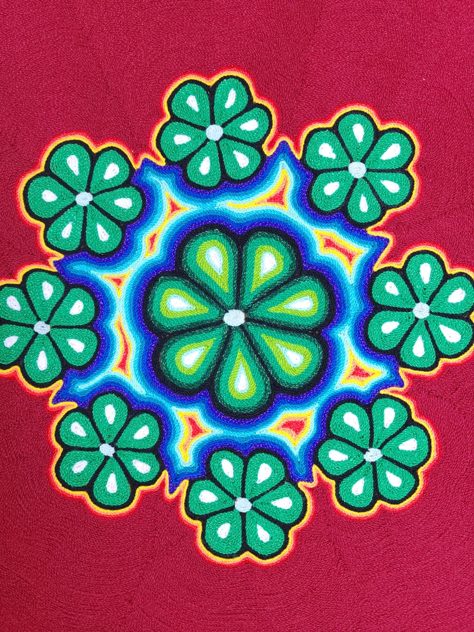 Huichol Yarn Painting Mexican Folk Art By Hilaria Chavez Carrillo PP7135