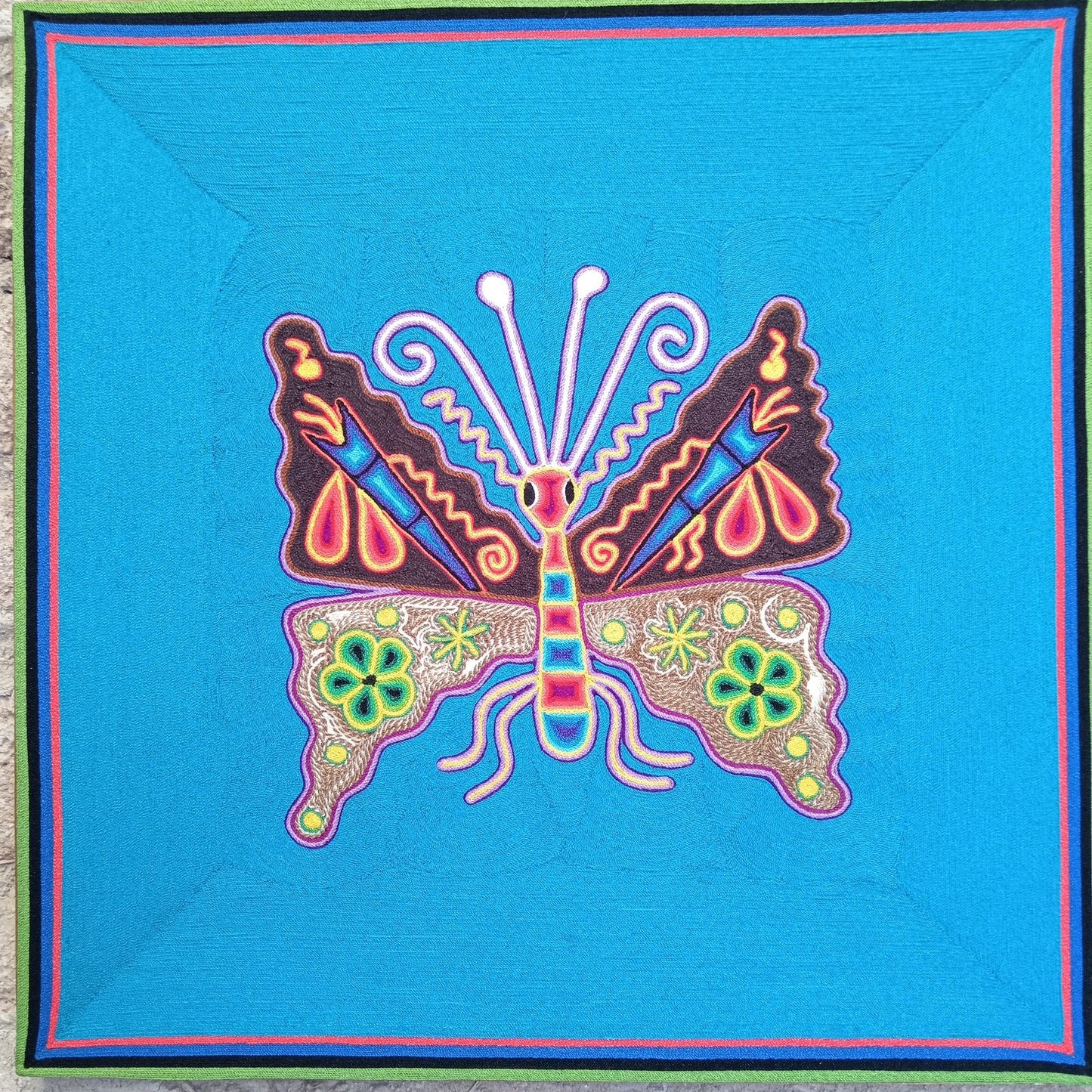 Huichol Yarn Painting Mexican Folk Art By Hilaria Chavez Carrillo PP7226