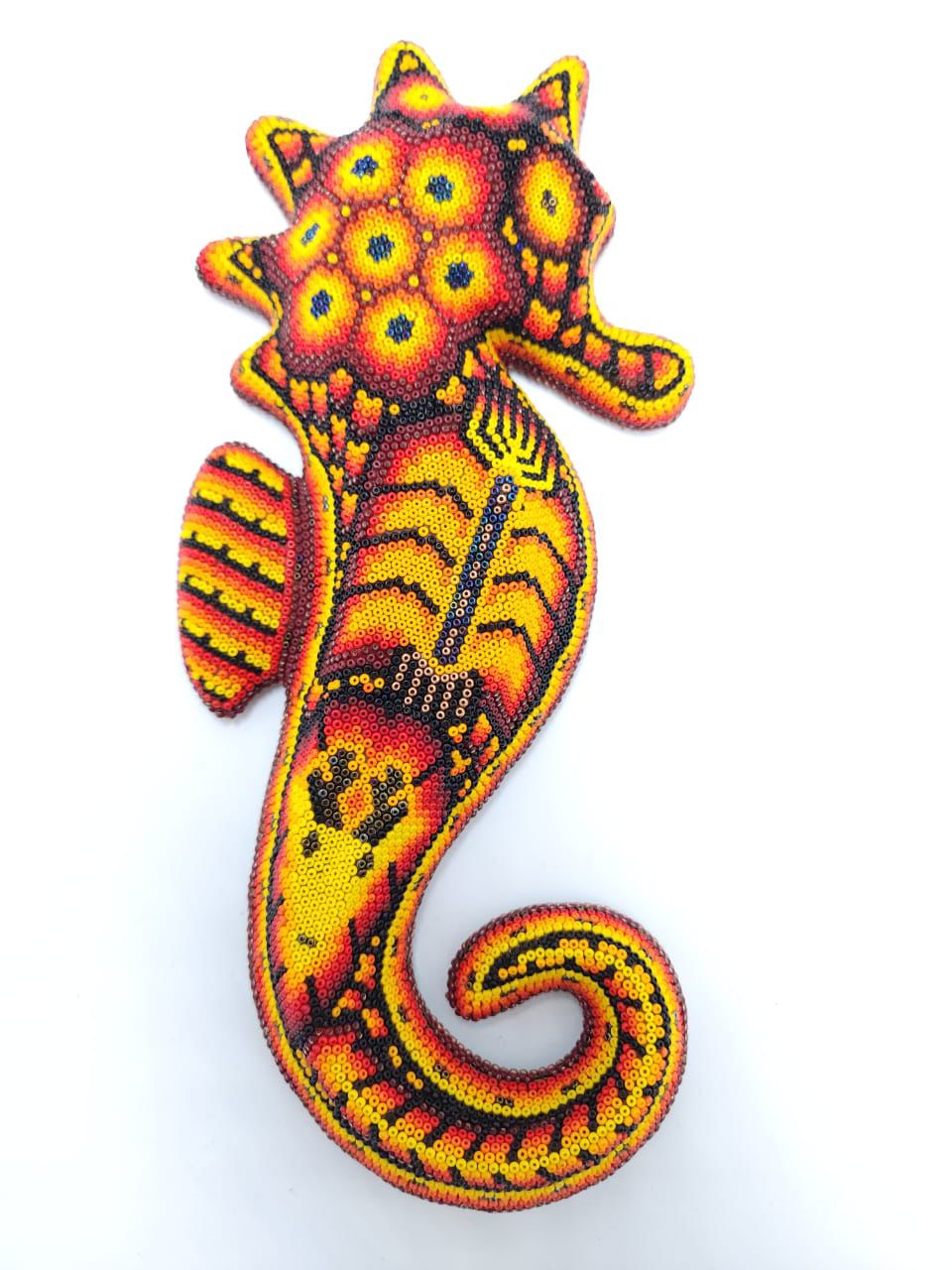 Huichol Hand Beaded Sea Horse By Octaviano Villa Lopez PP7330