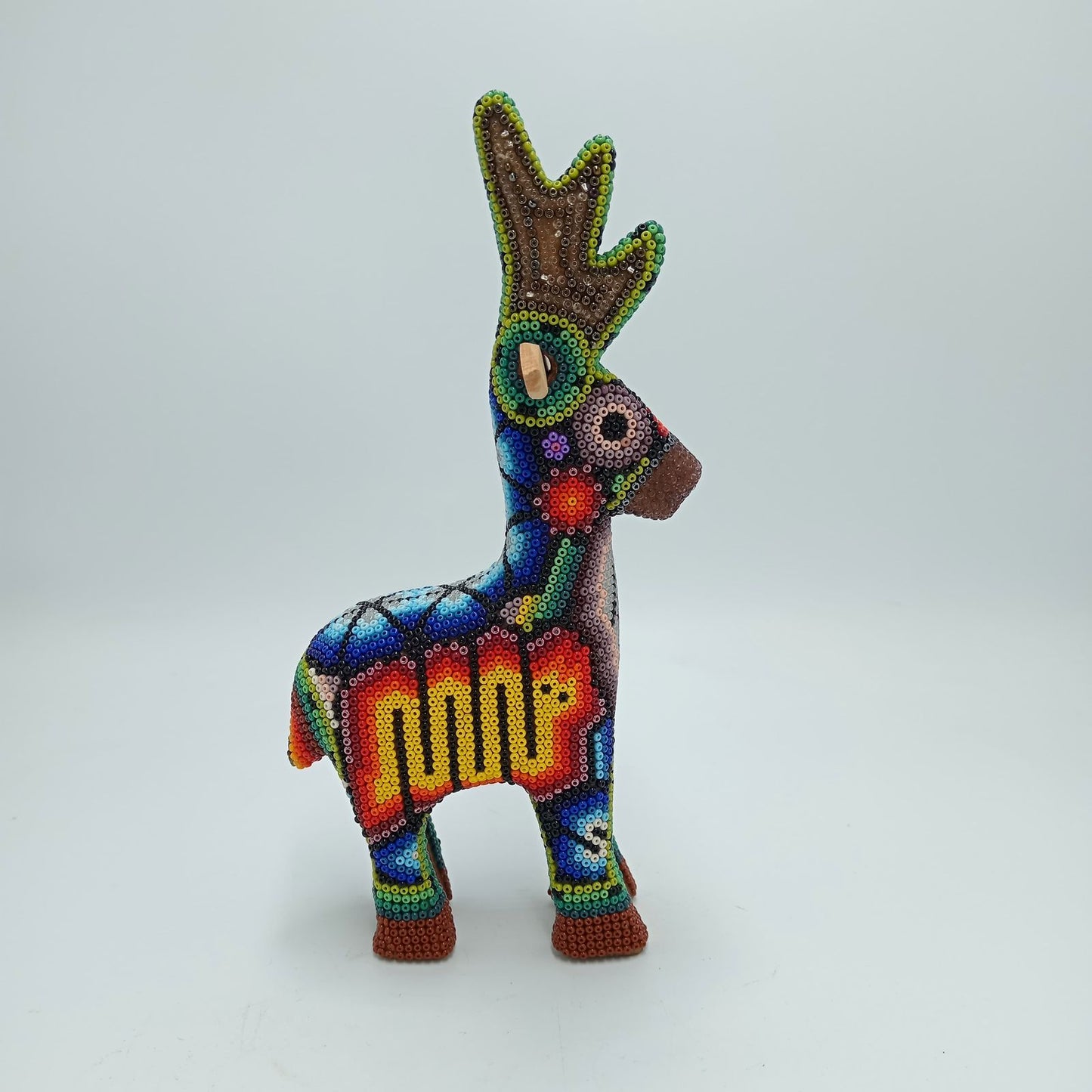 Mexican Huichol Hand Beaded Deer By Isandro Villa Lopez PP7384