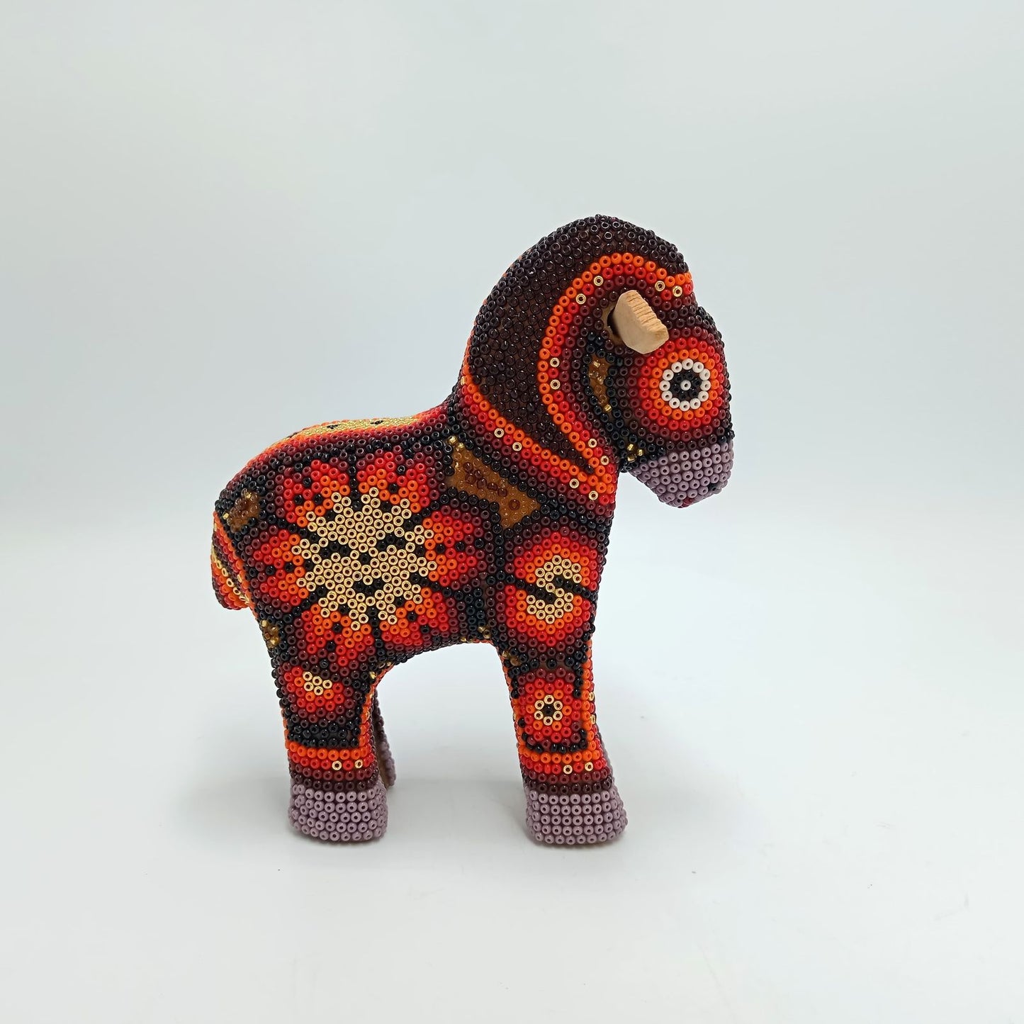 Mexican Huichol Hand Beaded Ram By Mayola Villa Lopez PP7396