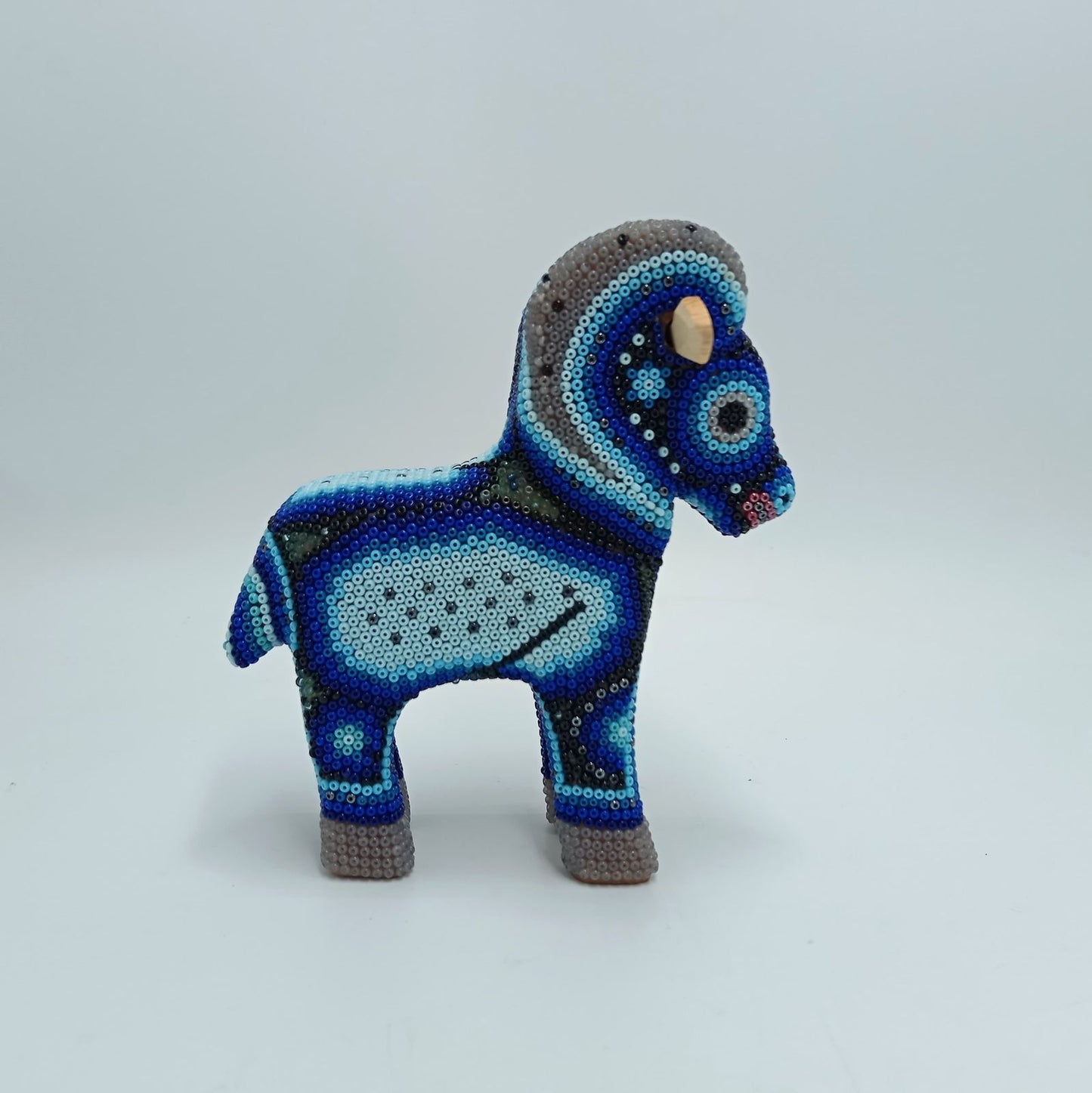 Mexican Huichol Hand Beaded Ram By Mayola Villa Lopez PP7397