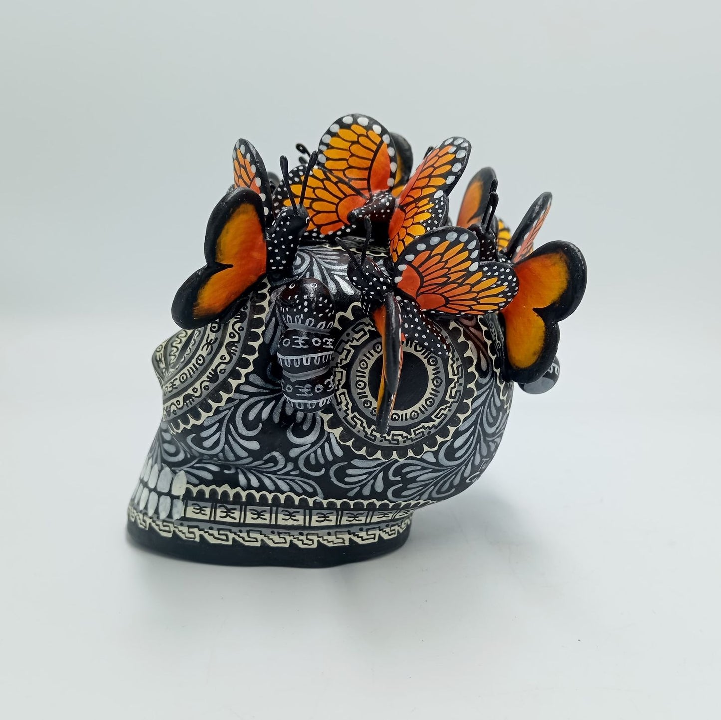 Day Of The Dead Ceramics Monarcas Human Skull By Alfonso Castillo PP7427