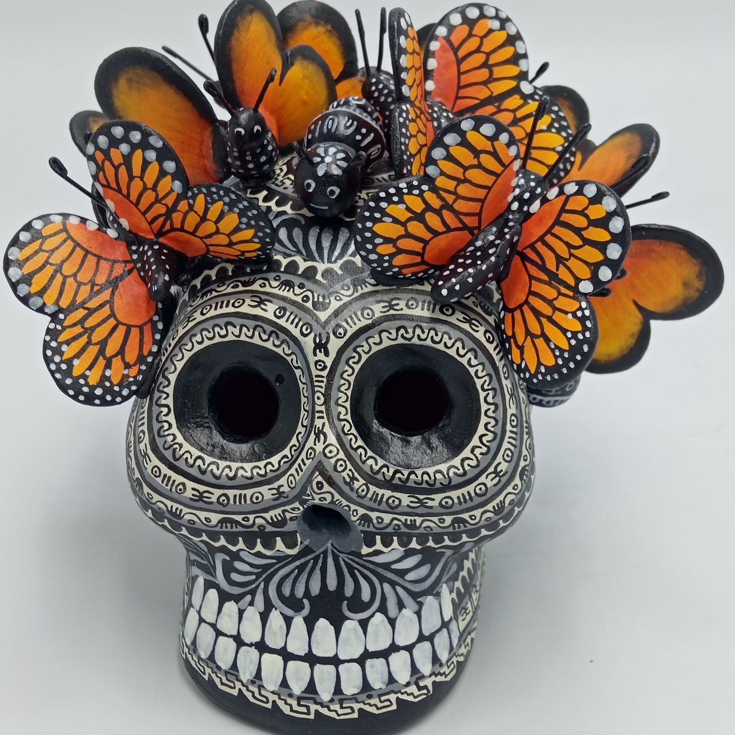 Day Of The Dead Ceramics Monarcas Human Skull By Alfonso Castillo PP7427
