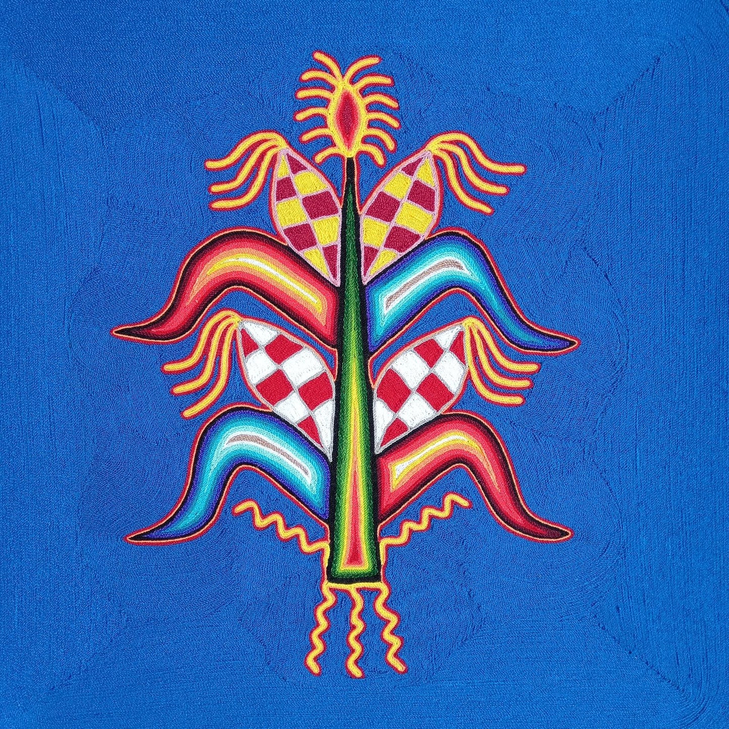 Huichol Yarn Painting Mexican Folk Art by Hilaria Chavez Carrillo PP7455